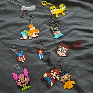 Perler beads keychains